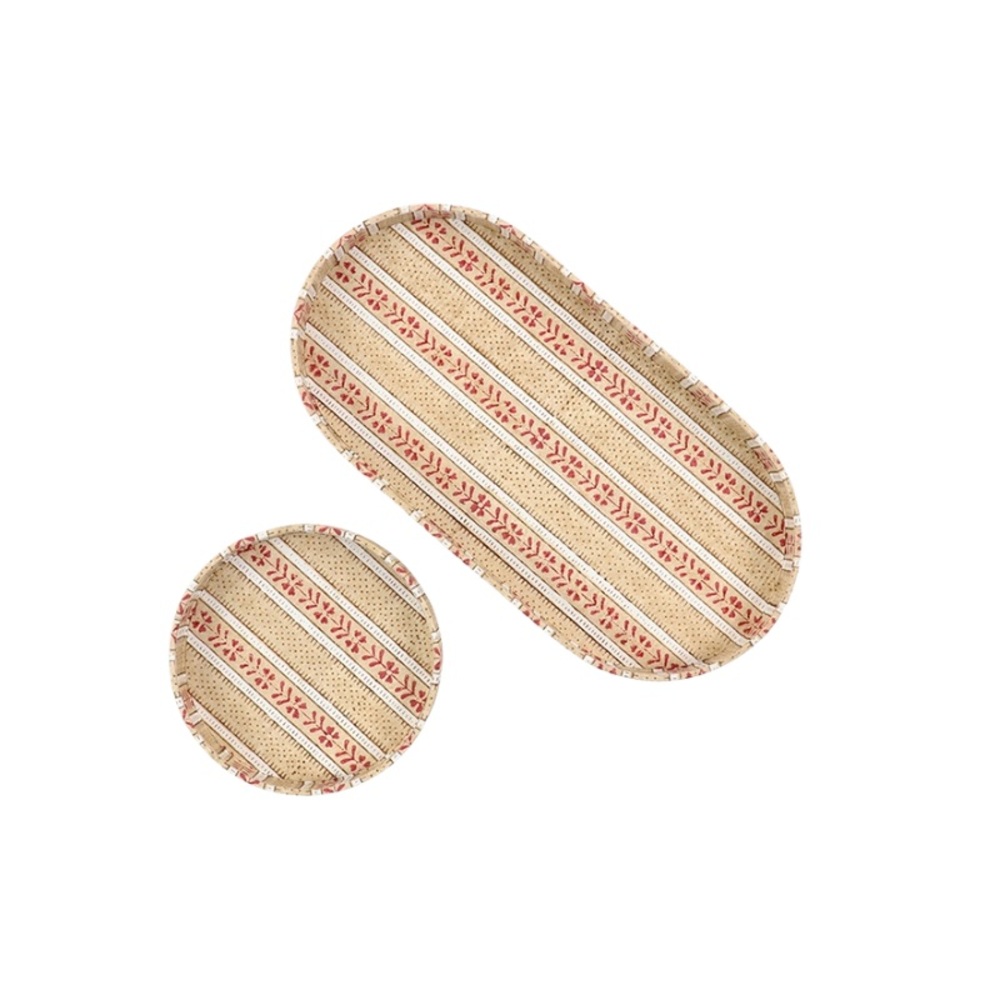 Floral Stripe Desk Tray Set- Mousse